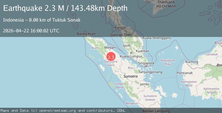 Map of Northern Sumatra, Indonesia