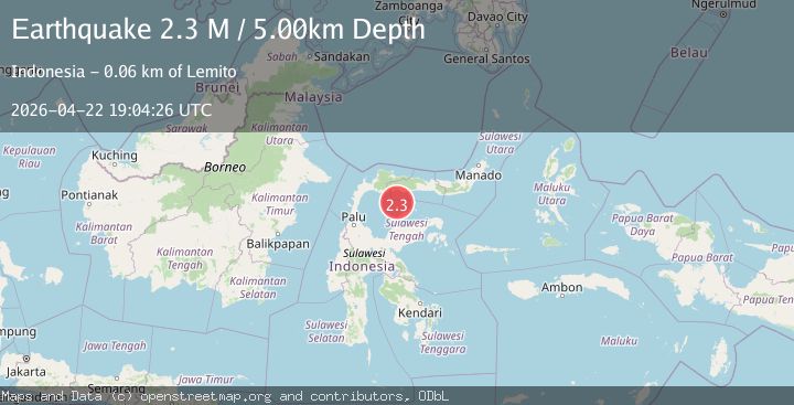 Map of Minahassa Peninsula, Sulawesi
