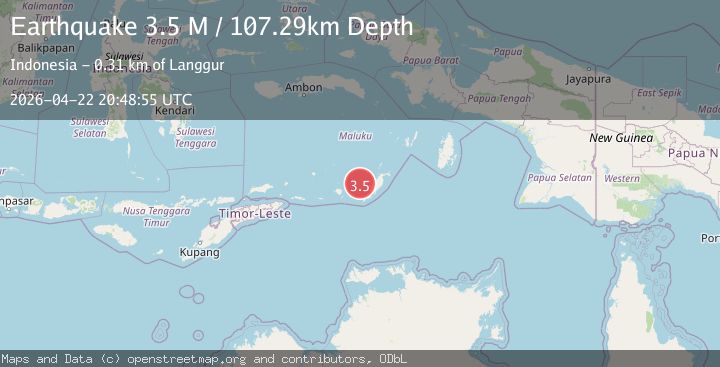 Map of Tanimbar Islands Region, Indonesia
