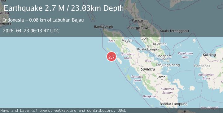 Map of Off West Coast of Northern Sumatra