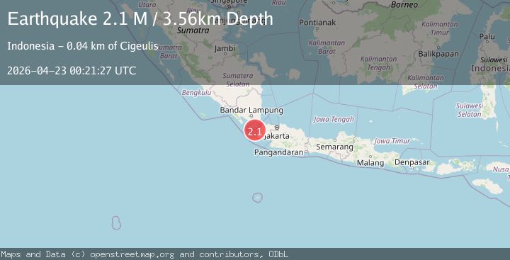 Map of Sunda Strait, Indonesia
