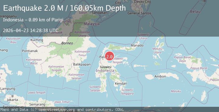 Map of Minahassa Peninsula, Sulawesi