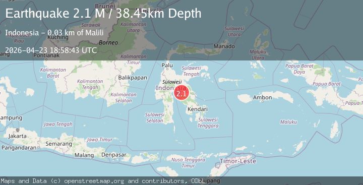 Map of Sulawesi, Indonesia