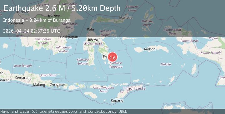 Map of Sulawesi, Indonesia