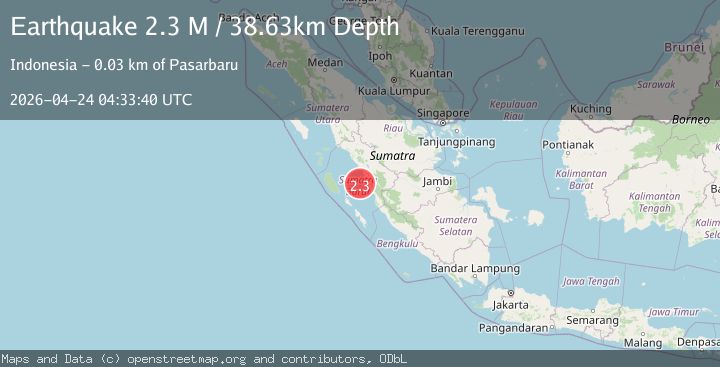 Map of Southern Sumatra, Indonesia