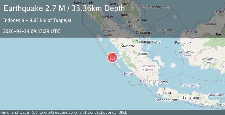 Map of Southern Sumatra, Indonesia