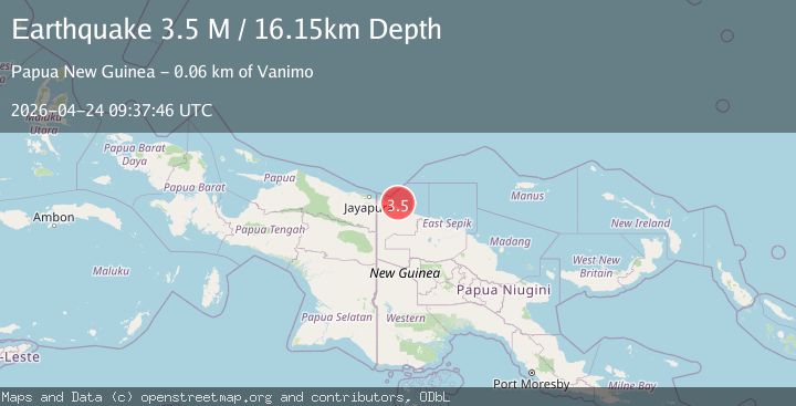 Map of Near North Coast of Papua New Guinea