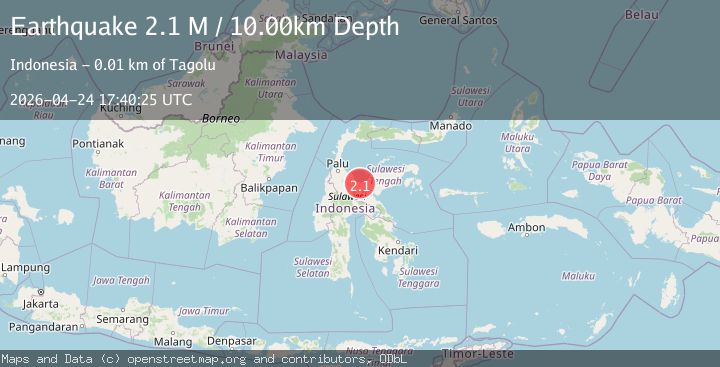 Map of Sulawesi, Indonesia