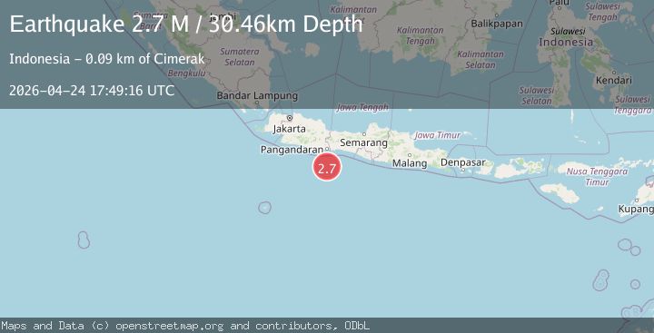 Map of Java, Indonesia
