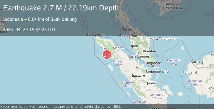 Map of Northern Sumatra, Indonesia