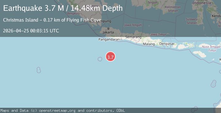 Map of South of Java, Indonesia
