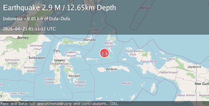 Map of Halmahera, Indonesia