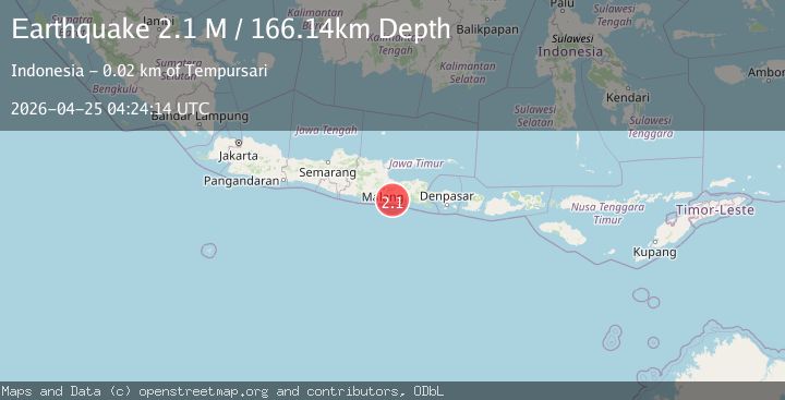 Map of Java, Indonesia