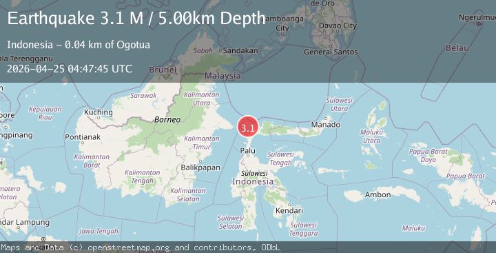 Map of Minahassa Peninsula, Sulawesi