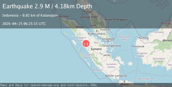 Map of Northern Sumatra, Indonesia