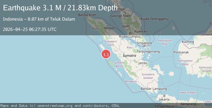 Map of Northern Sumatra, Indonesia