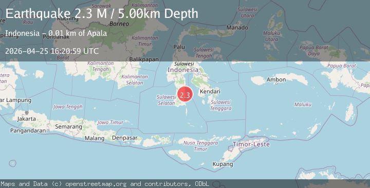 Map of Sulawesi, Indonesia