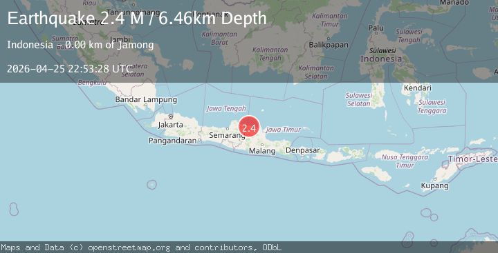Map of Java, Indonesia