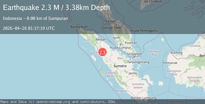 Map of Northern Sumatra, Indonesia