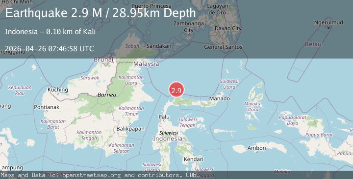 Map of Minahassa Peninsula, Sulawesi
