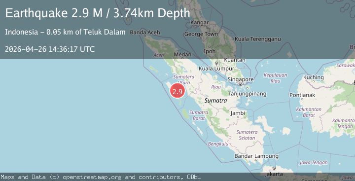 Map of Northern Sumatra, Indonesia