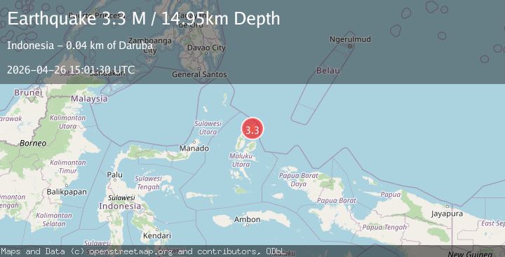 Map of Halmahera, Indonesia