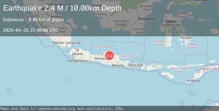 Map of Java, Indonesia