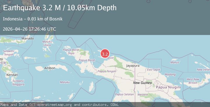 Map of West Papua Region, Indonesia