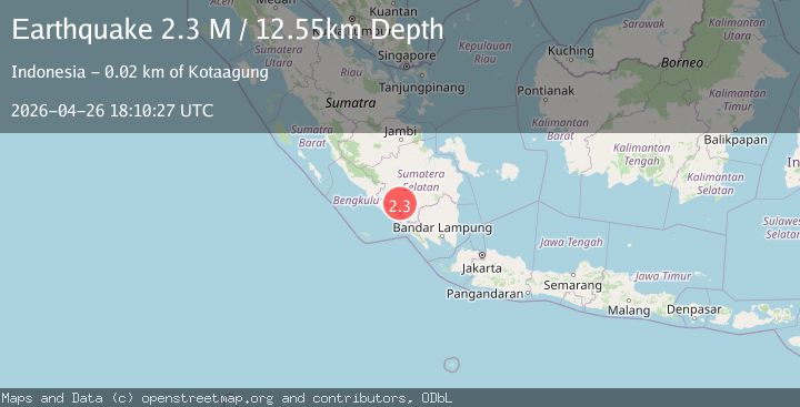 Map of Southern Sumatra, Indonesia