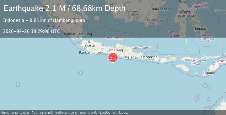 Map of Java, Indonesia