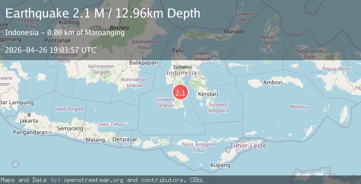 Map of Sulawesi, Indonesia