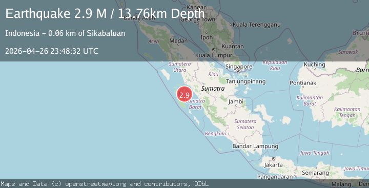 Map of Southern Sumatra, Indonesia