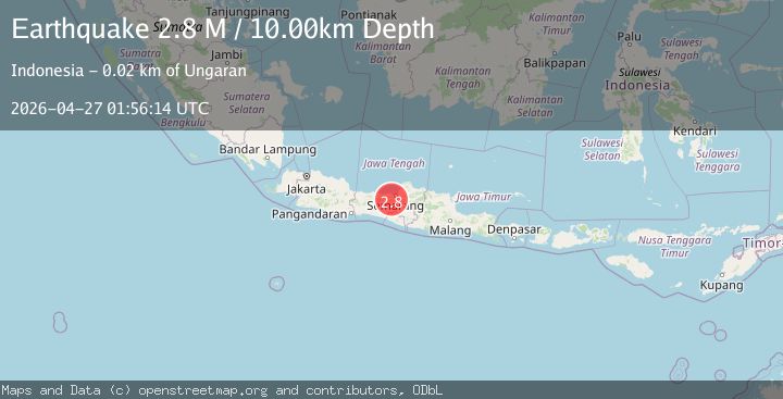 Map of Java, Indonesia
