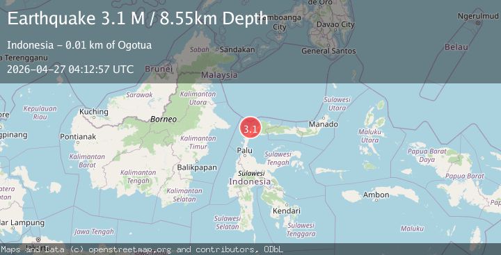 Map of Minahassa Peninsula, Sulawesi