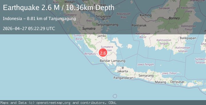 Map of Southern Sumatra, Indonesia