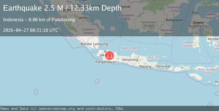 Map of Java, Indonesia