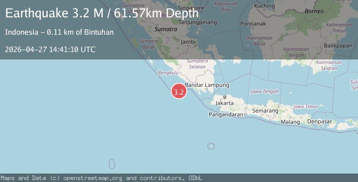 Map of Southern Sumatra, Indonesia