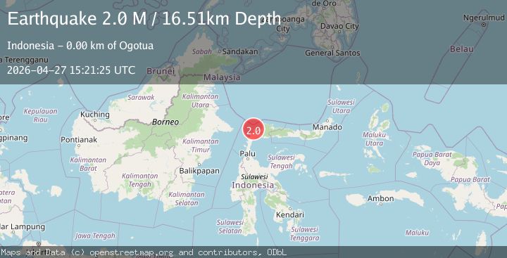 Map of Minahassa Peninsula, Sulawesi
