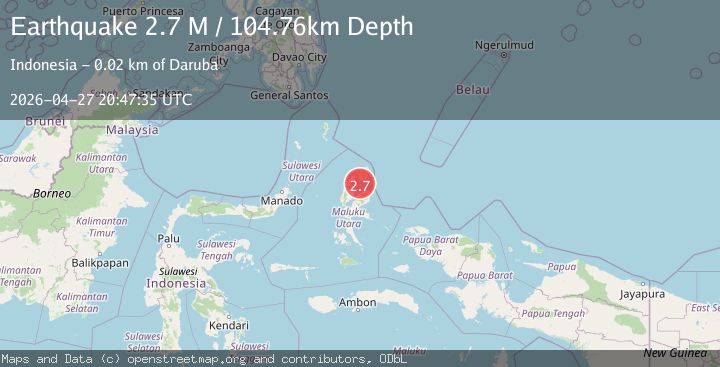 Map of Halmahera, Indonesia