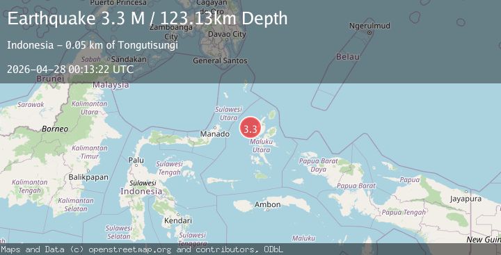 Map of Halmahera, Indonesia