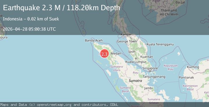 Map of Northern Sumatra, Indonesia