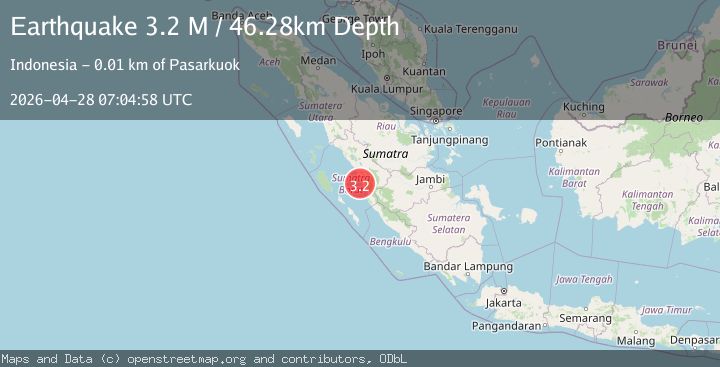 Map of Southern Sumatra, Indonesia