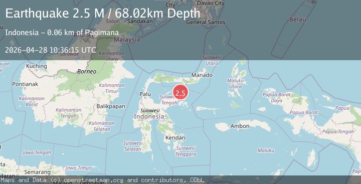 Map of Minahassa Peninsula, Sulawesi