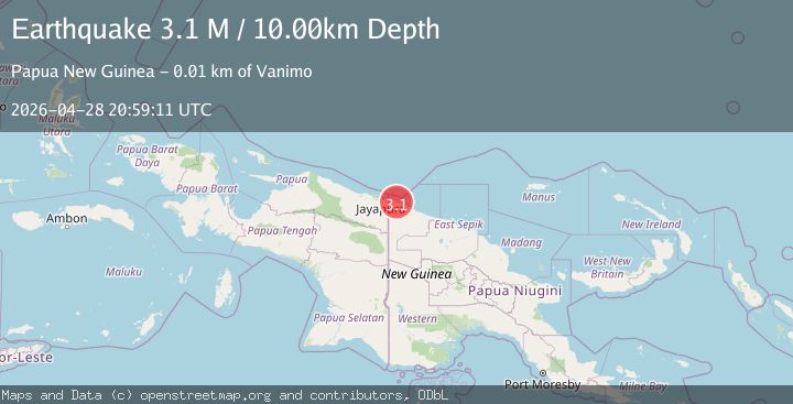 Map of Near North Coast of Papua New Guinea