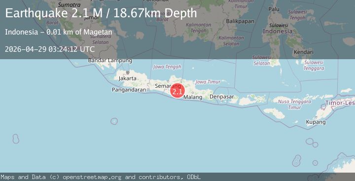Map of Java, Indonesia