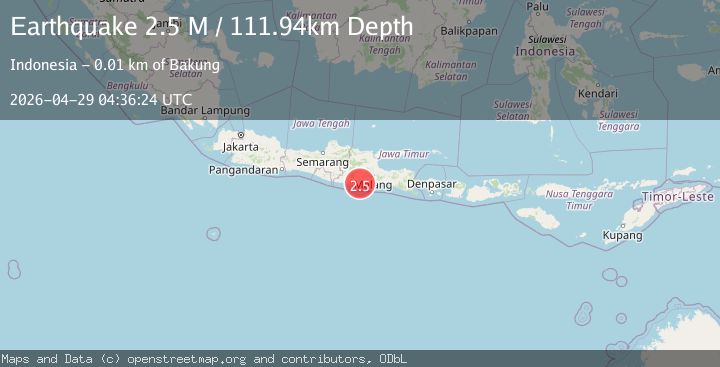 Map of Java, Indonesia