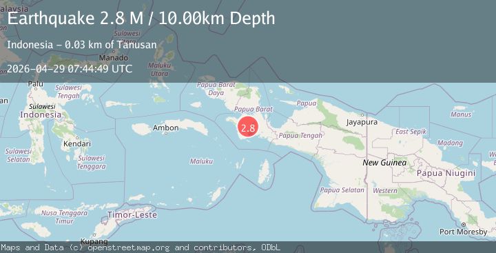 Map of West Papua Region, Indonesia