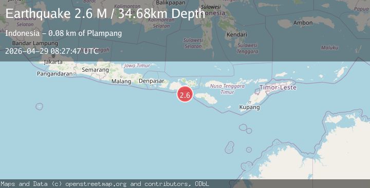 Map of Sumbawa Region, Indonesia