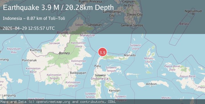 Map of Minahassa Peninsula, Sulawesi