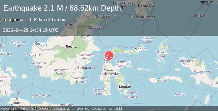 Map of Minahassa Peninsula, Sulawesi
